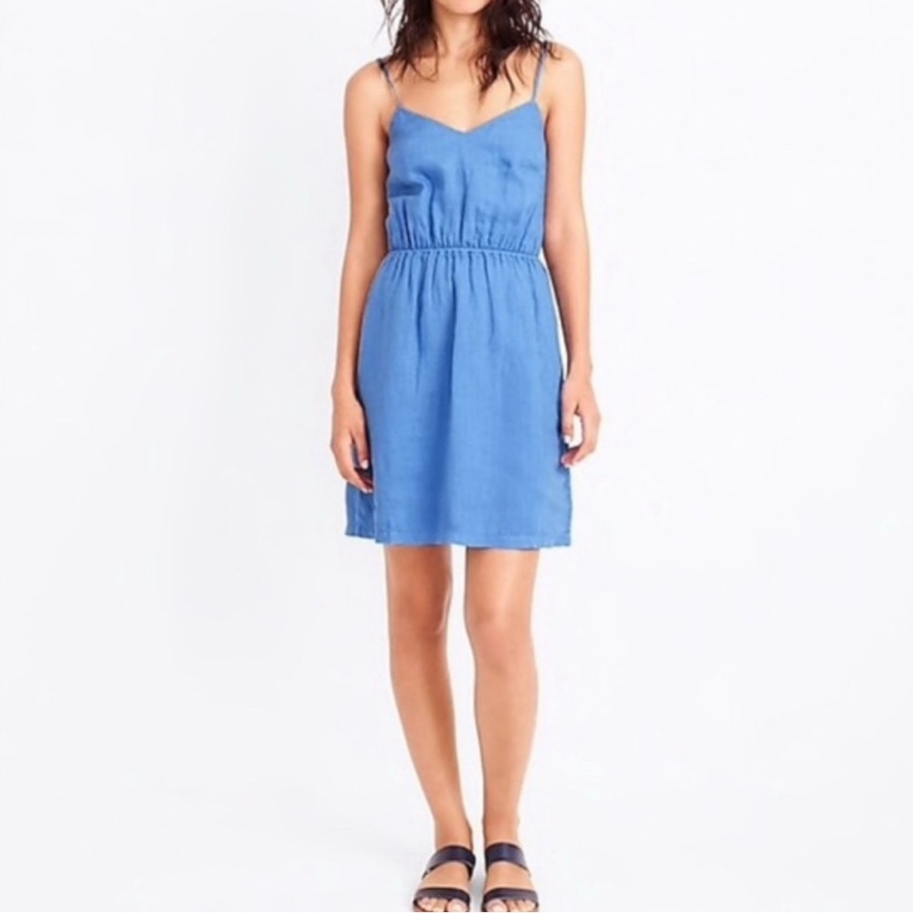 J. Crew Blue Spaghetti Strap Sundress